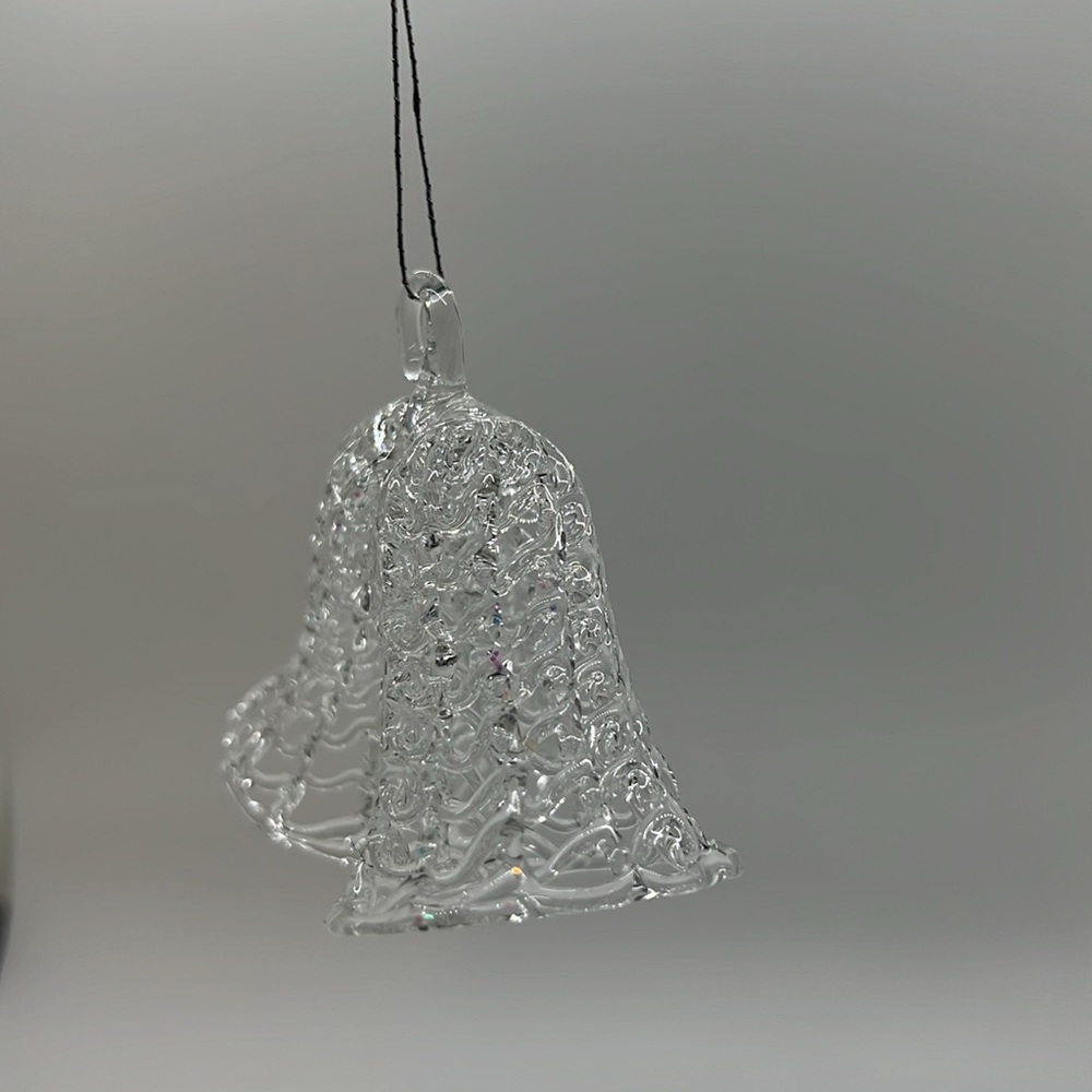 Vintage Handspun Glass Christmas Bells Ornament - Picture 3 of 7
